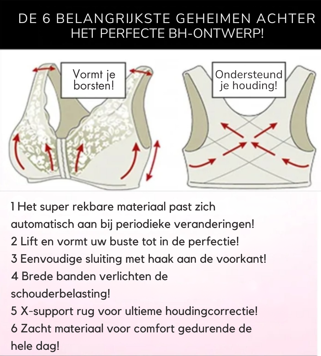 Ondersteunende Voorsluit BH - 1+1 Gratis!