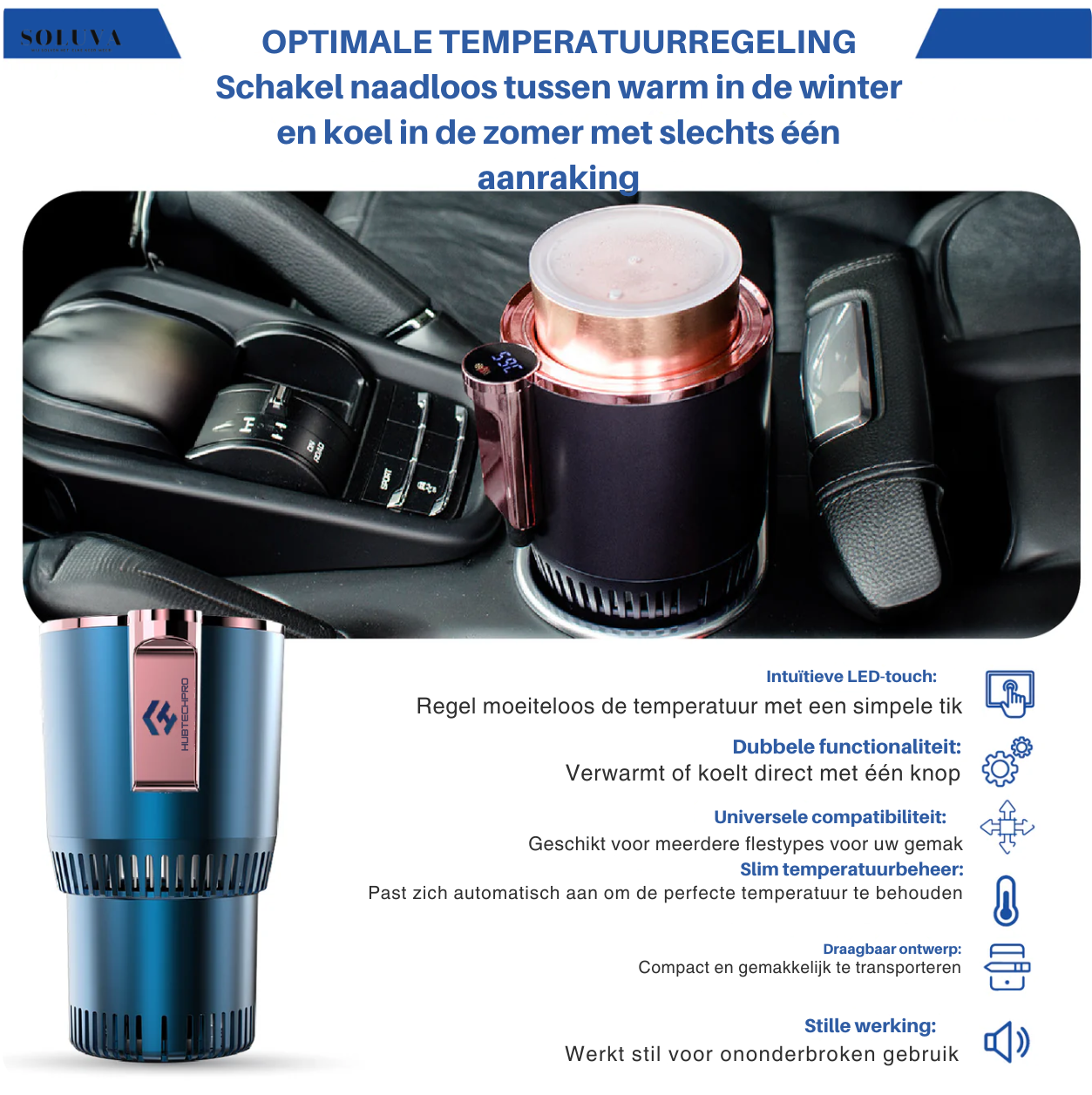 Thermo controlerende Bekerhouder