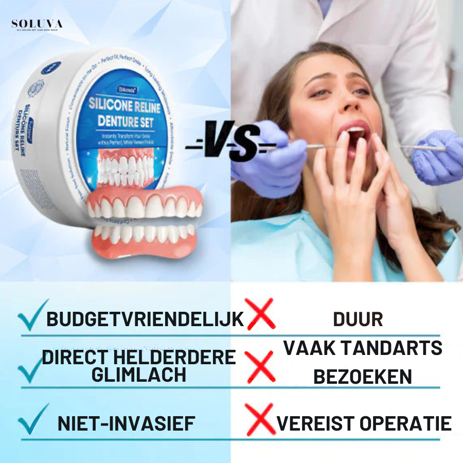Siliconen Reline Gebitset - 1+1 Gratis!