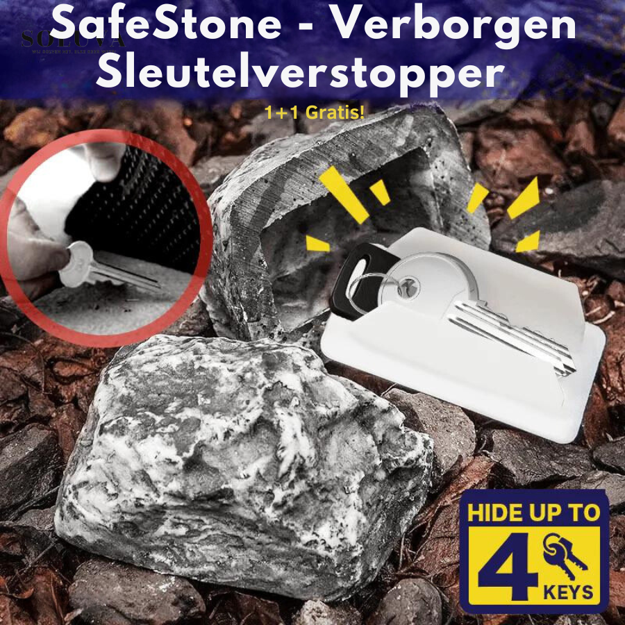 SafeStone - Verborgen Sleutelverstopper - 1+1 Gratis!