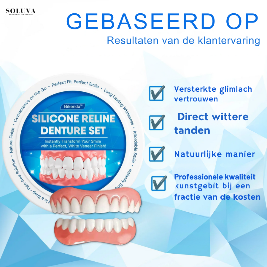 Siliconen Reline Gebitset - 1+1 Gratis!